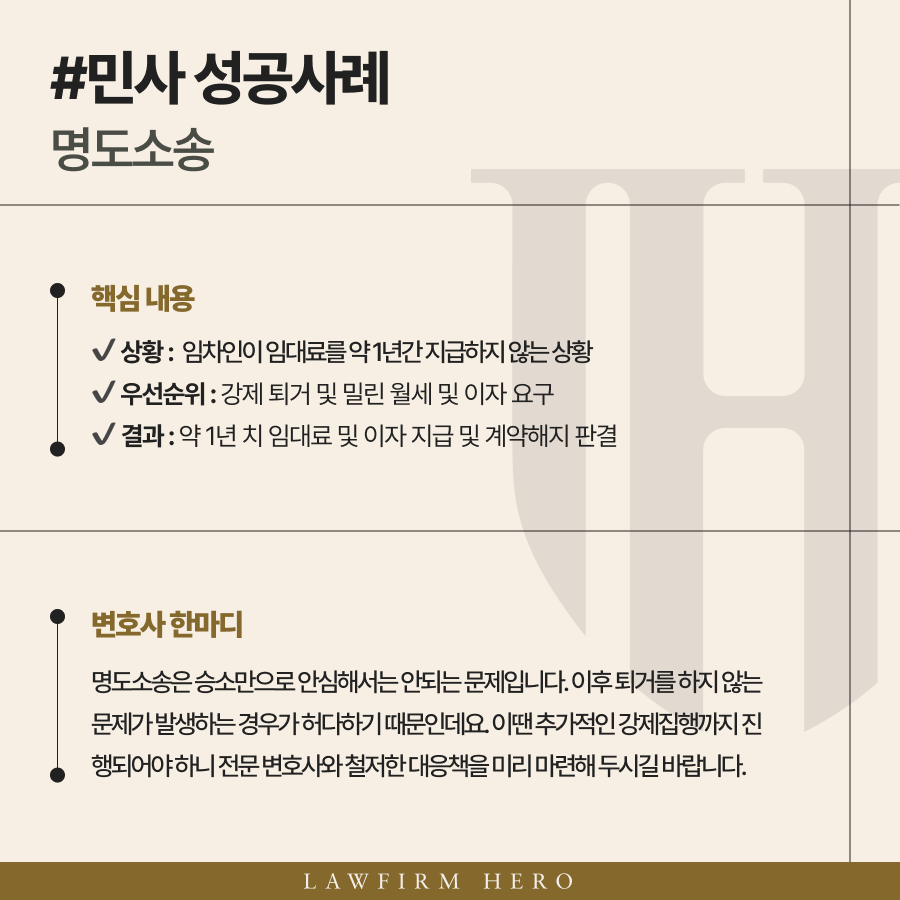 세입자 명도소송으로 월세 안내는 임차인에게 배상 청구