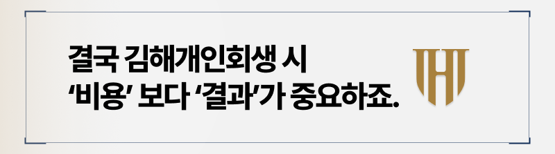 개인회생 비용보다 결과가 중요합니다.
