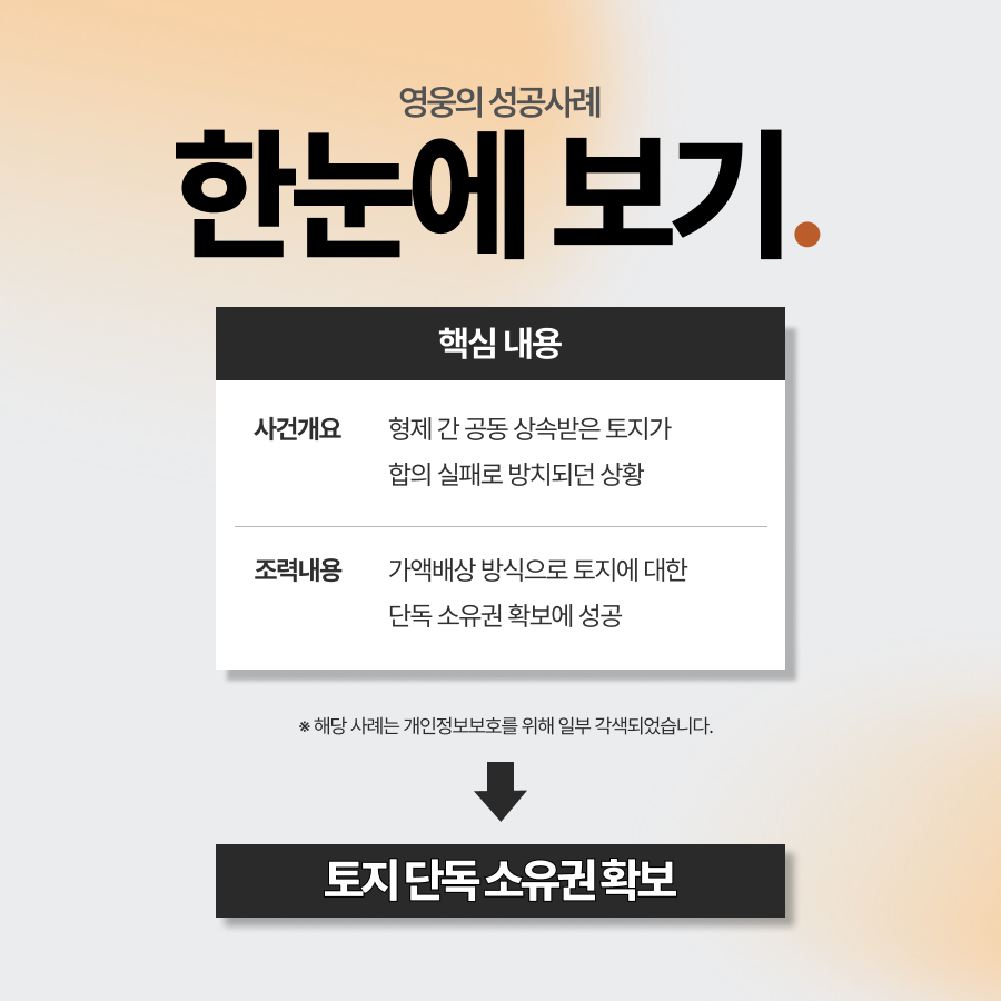 공유물분할소송, 형제 간 합의 실패로 방치되던 토지 단독 소유권 가져온 사례
