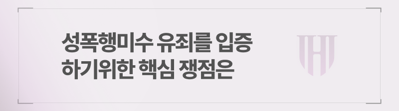 성폭행미수 유죄를 입증하기위한 핵심 쟁점은